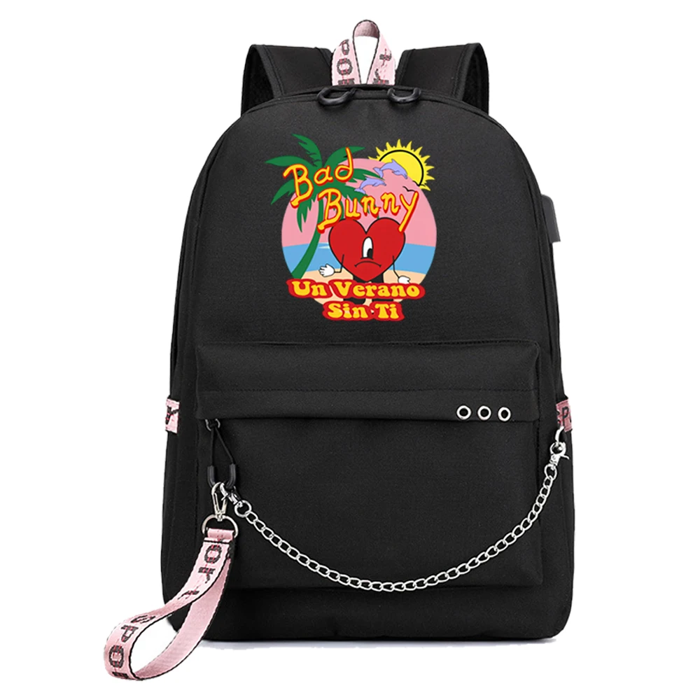 

Hot Singer Bad Bunny Un Verano Sin Backpack Fashion Travel Backpacks Outdoor Sport School Bag for Fans Gift