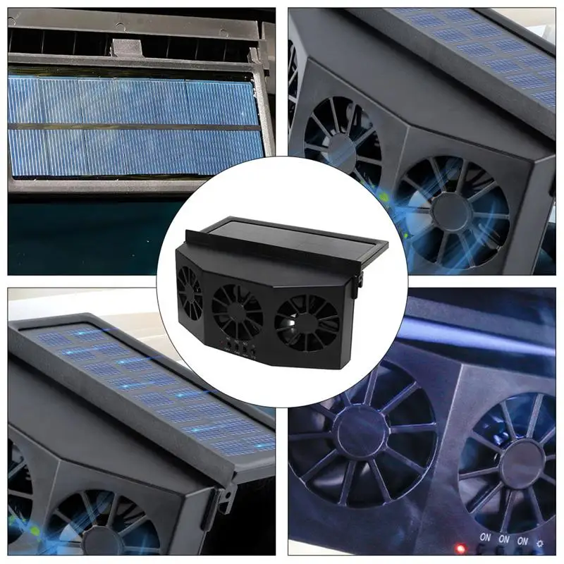 Solar Powered Car Ventilator, Solar Powered Car Exhaust Fan, Car Radiator,Vehicle Cooling Tool Eliminate Peculiar Smell