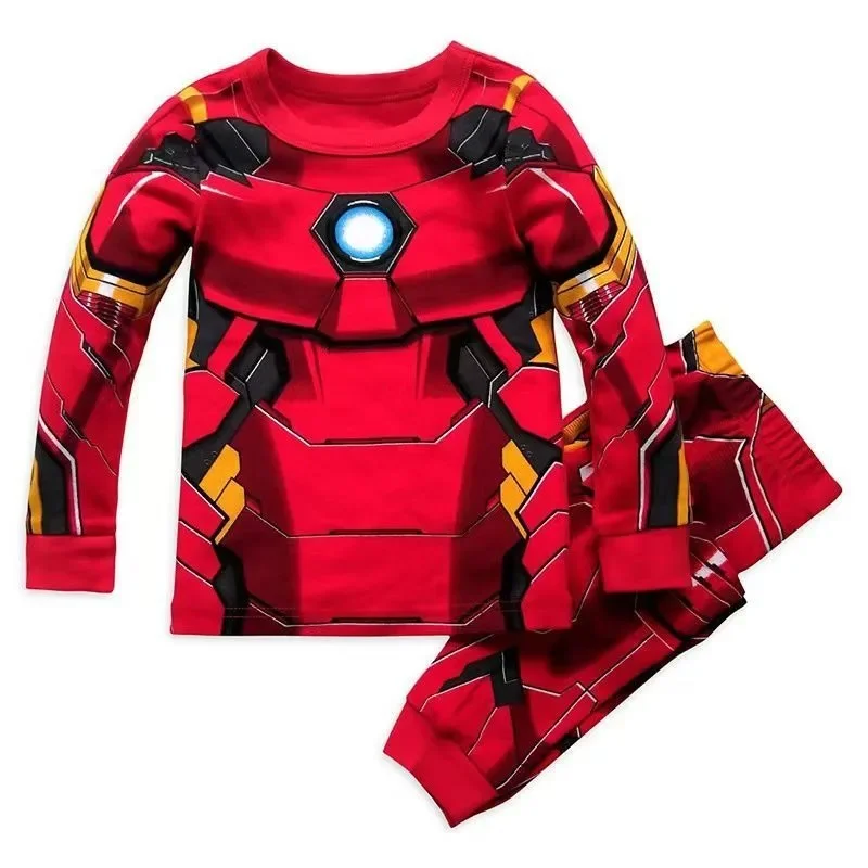 Marvel cartoon Spiderman children\'s clothing long and short sleeved set Batman pajamas Captain America autumn pants Iron Man