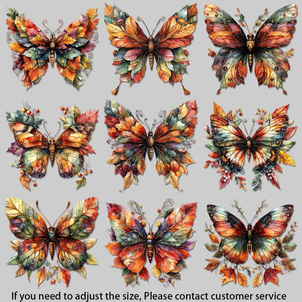 Fall Themed Butterfly Clipart Nature Inspired Autumn Butterfly Transfer Iron-on Clothes Colorful Creations DIY Decoration
