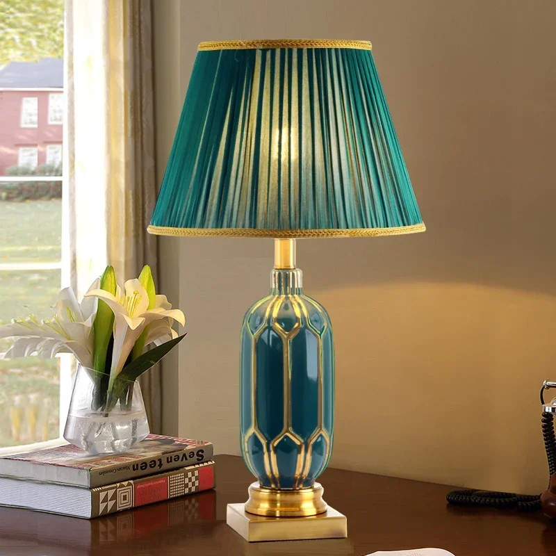 

Living room household ceramic desk lamp, European style