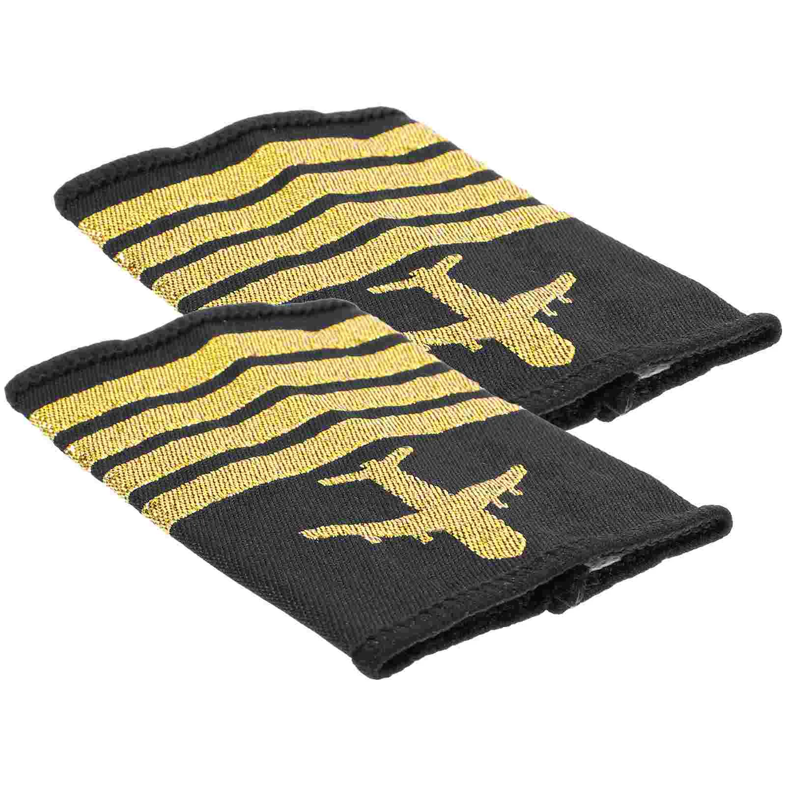 2 Pcs Pilot's Epaulettes Epaulets Vintage Shoulder Applique Plane Traditional Ribbon Men Man