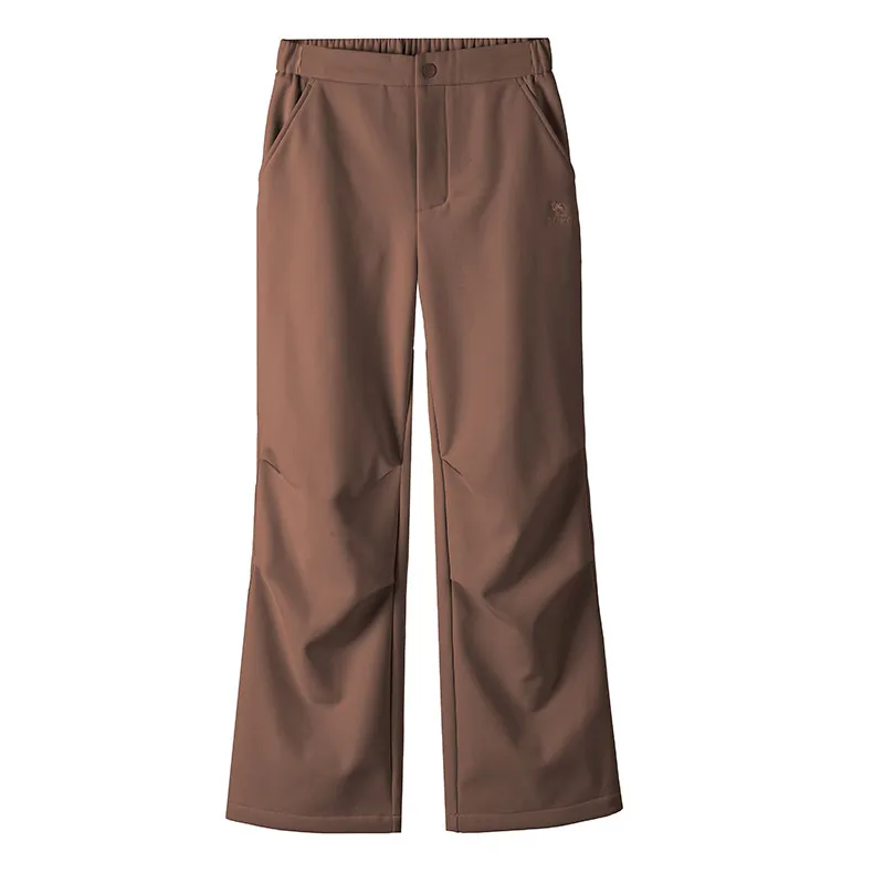 GOLDEN CAMEL Men's Hiking Pants Workwear Warm Plus Fleece Pant Straight Paratrooper Loose Sport Trousers Outdoor Water-repellent