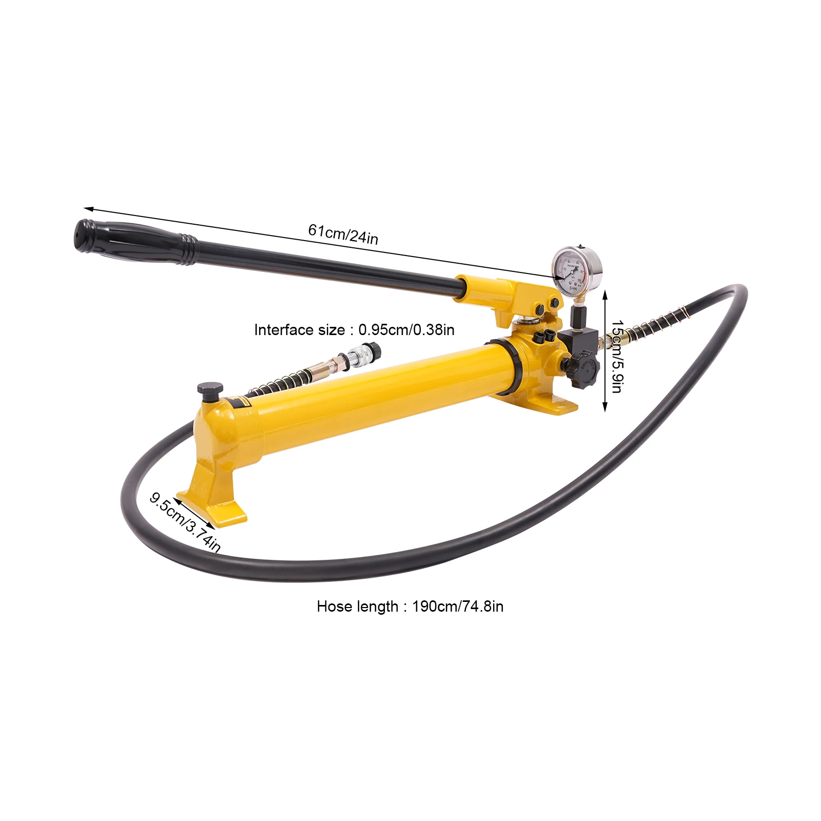 CP-700 Pompa idraulica manuale con manometro Accessori per utensili idraulici con pompa manuale in metallo da 700 cc