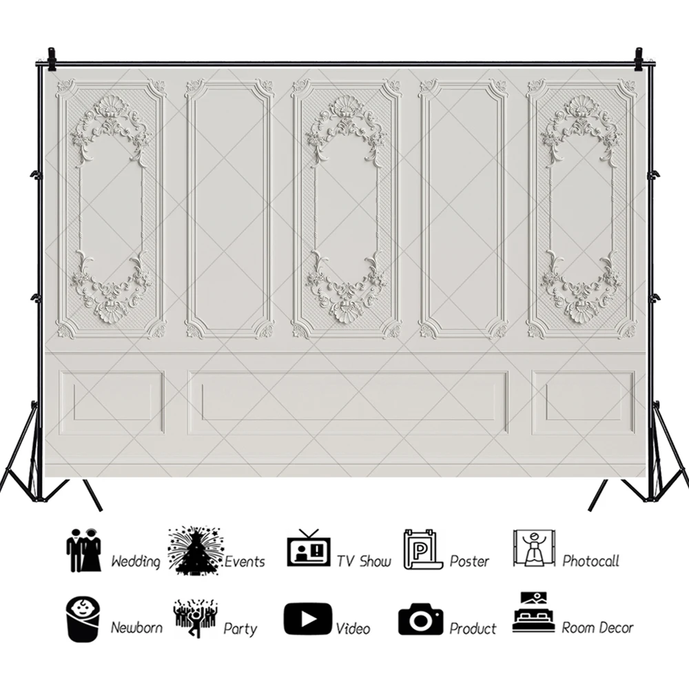 Vintage Chic Wall Studio Photoshoot Backdrops Custom Wedding Party Family Portrait Photo Backgrounds Western Indoor Photocall