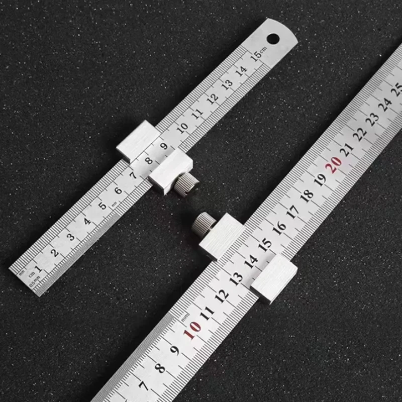 Straight ruler Measuring gauge Woodworking steel ruler Positioning woodworking square square measuring mark for the limit block