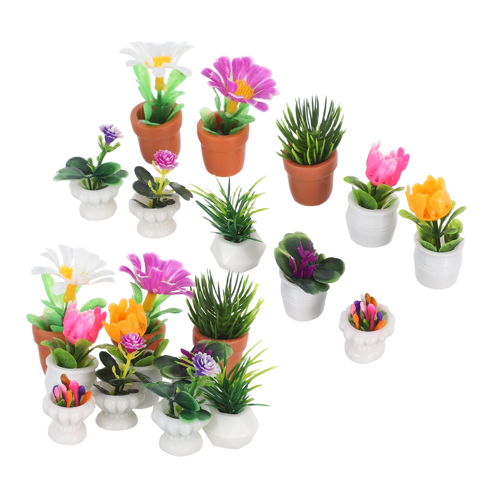 

20 Pcs Simulated Potted Ornaments house Accessories Plants Artificial Landscape Decorations Miniature Resin Fake Small