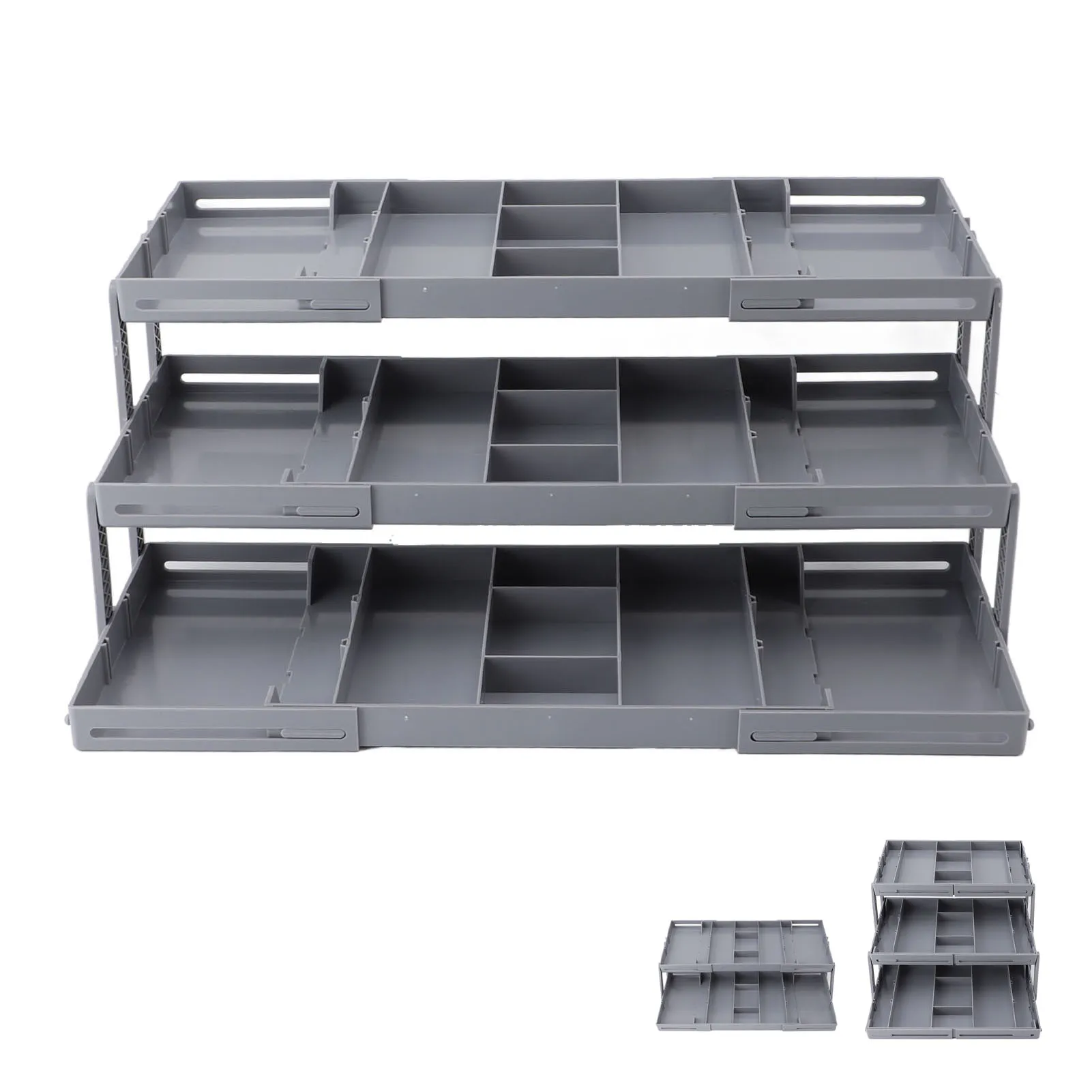 Drawer Organizer Long Lasting Multi Functional Various Sizes Containers Jewelry Organizer Tray Robust Folding Plastic for Home