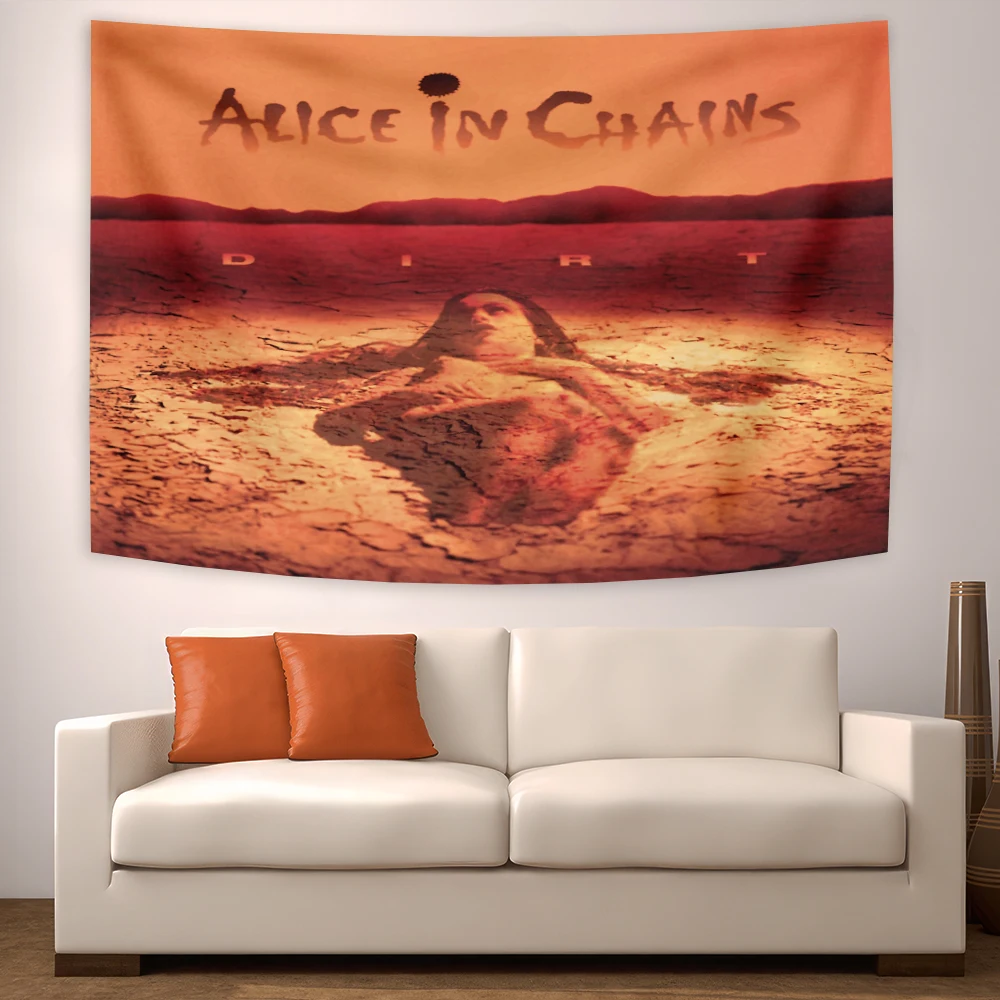 Alice In Chains Tapestry Art Poster Popular Band Flags Music Album Wall Hanging Wall Hanging Sofa Carpets Aesthetic Decore