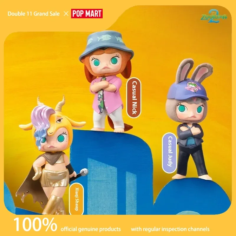 

Подлинная фигурка Popmart Molly Zootopia, совместная серия, слепая коробка, подарки на день рождения для девочек, модный подарок, украшения, фигурка