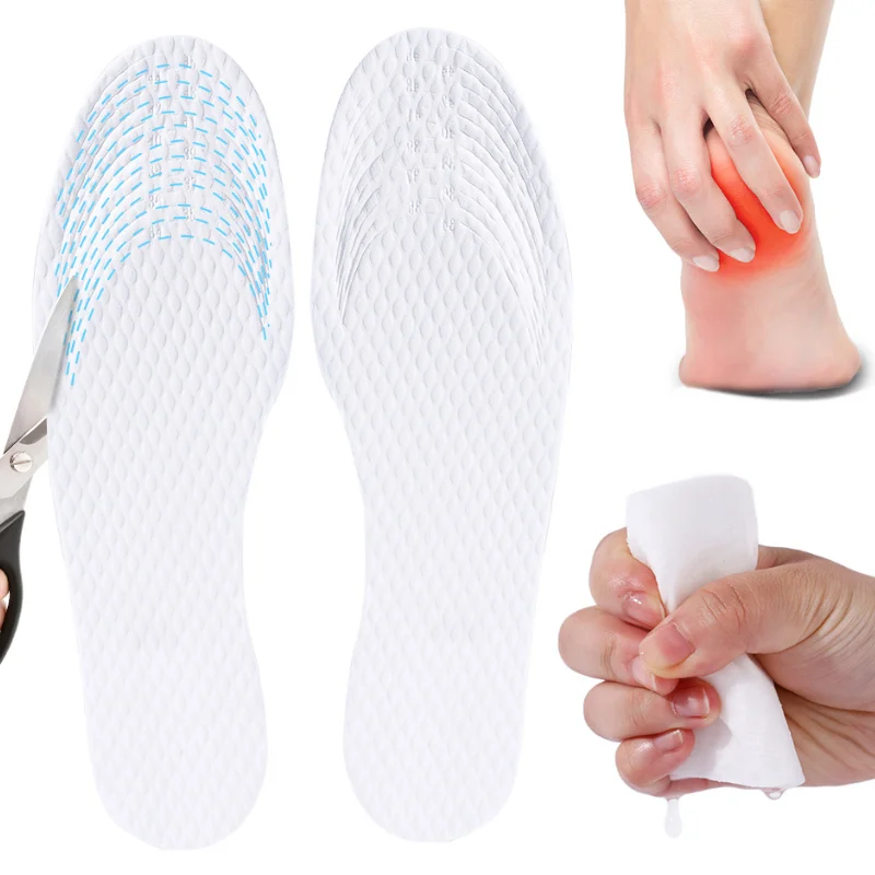 1 Pair Disposable Wood Pulp Insoles Breathable Deodorant Sweat Absorbing Breathable Non Stuffy Foot Antiskid Insoles Comfortable