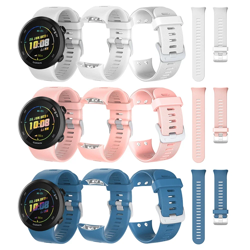 สายนาฬิกาซิลิโคนสําหรับ Garmin Forerunner 45 45S สมาร์ทนาฬิกาสร้อยข้อมือ Correa Garmin Swim 2 สายรัดข้อมือเข็มขัด