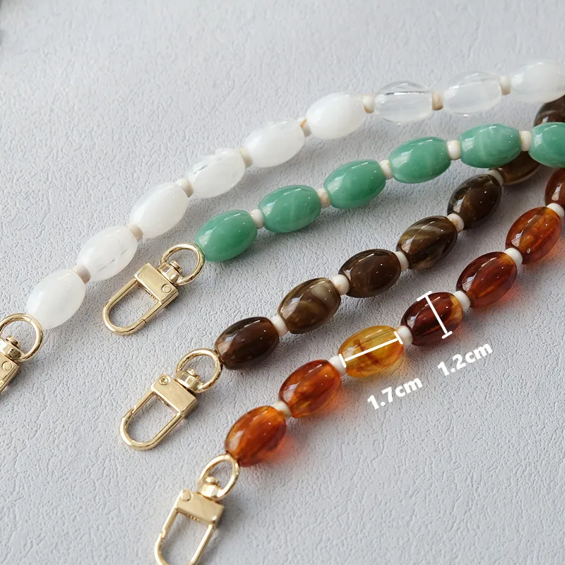 Cadena con cuentas desmontables para bolso de mujer, accesorio de lujo con correa de acrílico para el hombro, novedad