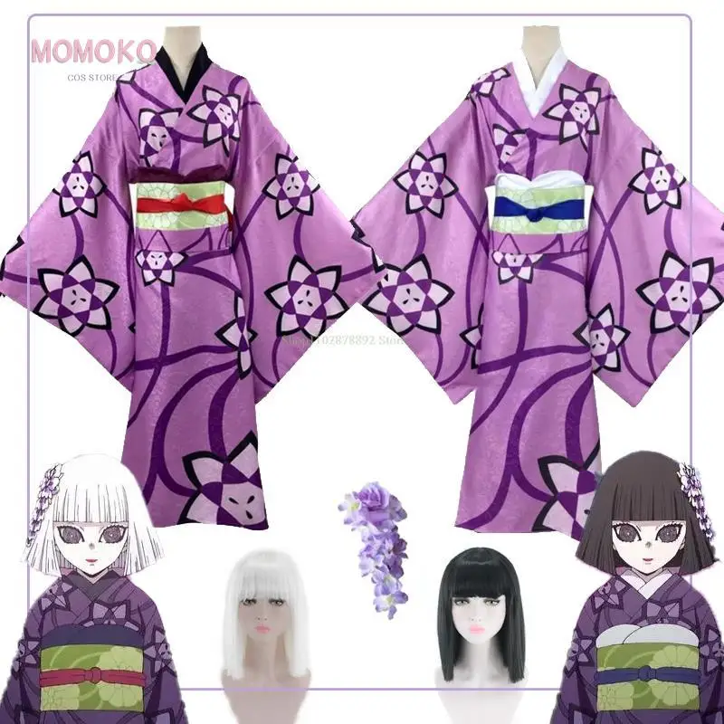 Ubuyashiki Nichika Hinaki Cosplay Costume Wig Anime  Kimono Twins Halloween Anime Event Party Suit