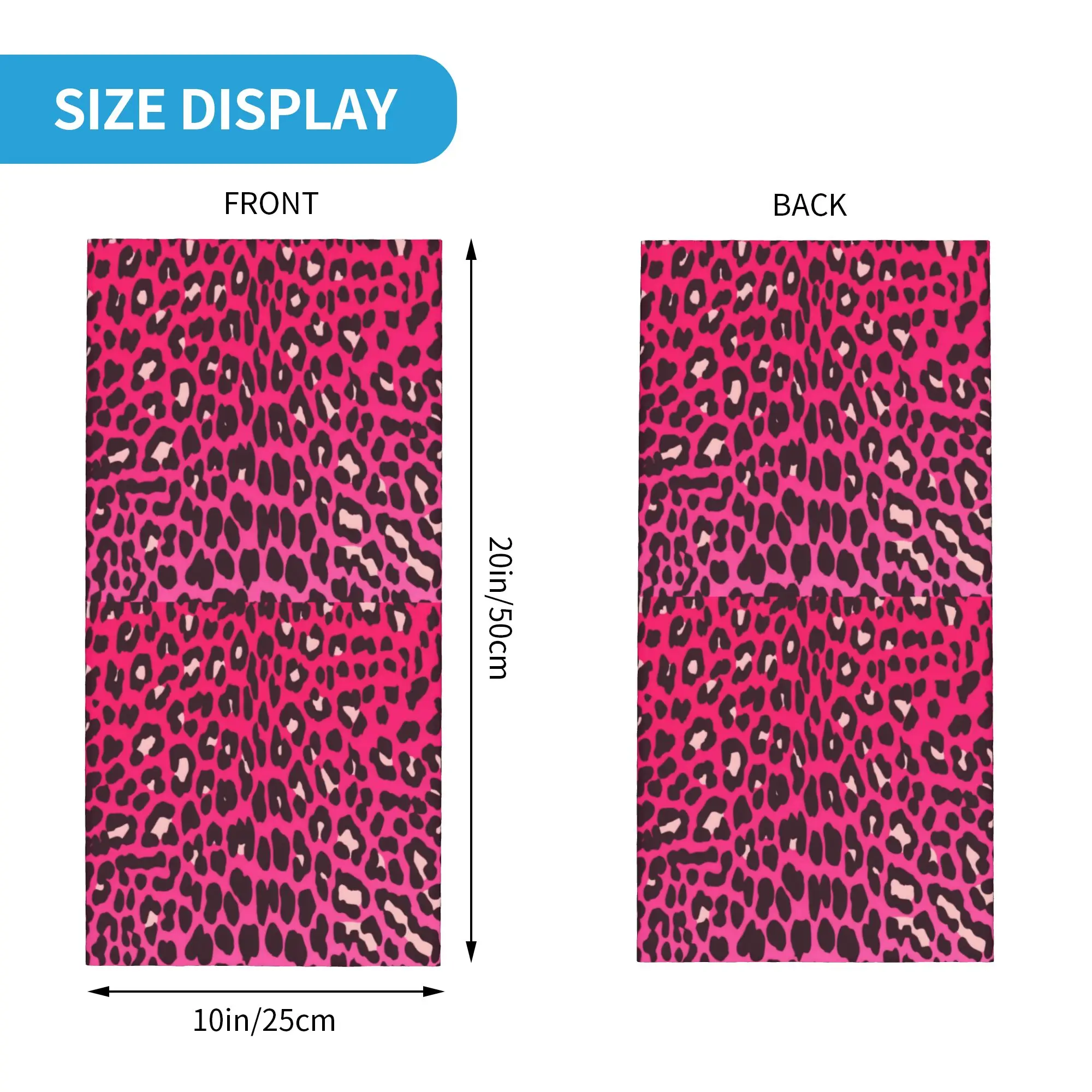 Pink Leopard Print Winter Headband Neck Warmer Men Women Ski Cycling Tube Scarf  Face Bandana Gaiter