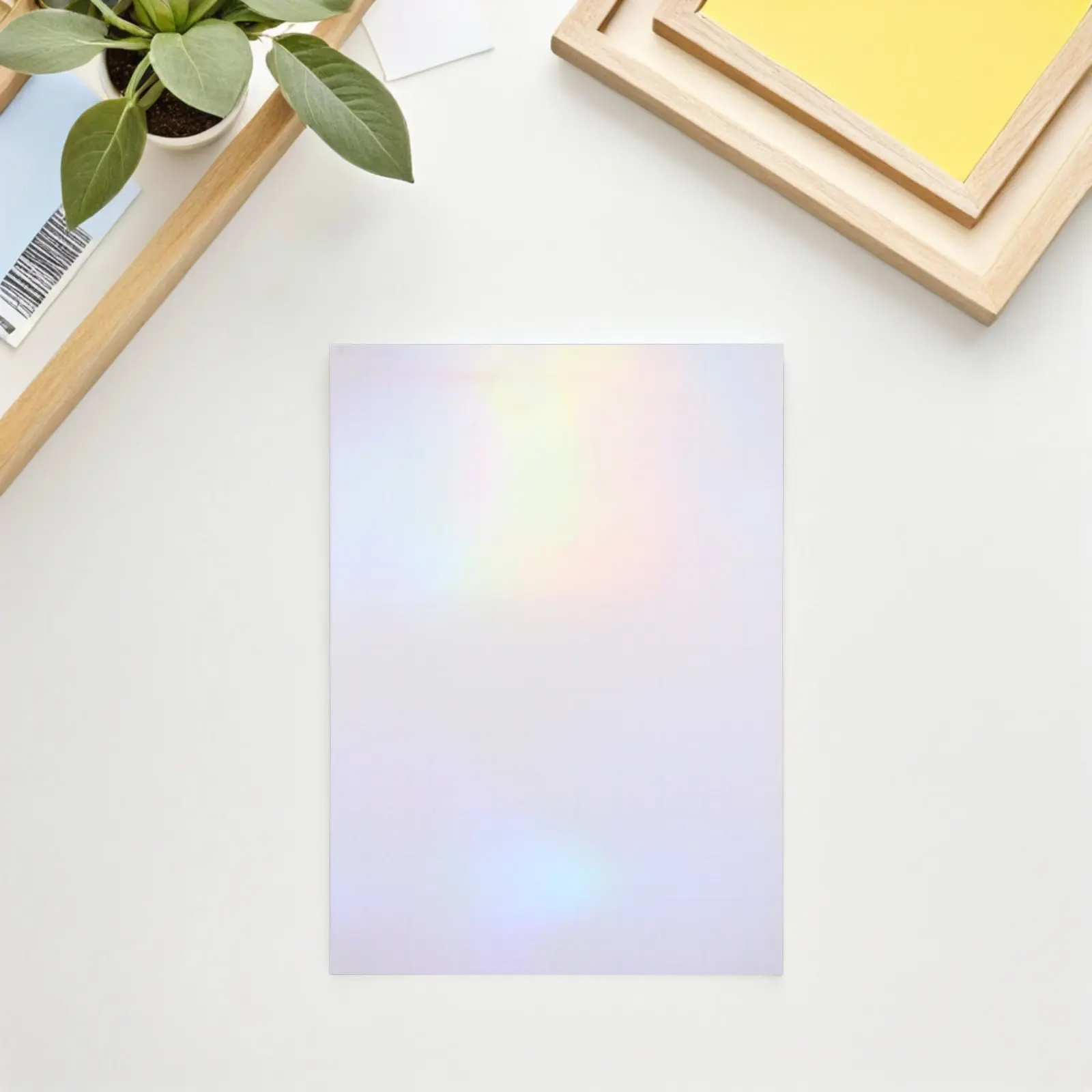 20Sheets Holographic Clear Self-Adhesive Laminating Sheets A4 30x21.5cm Waterproof Badge Photo Protective Film for Scrapbooking