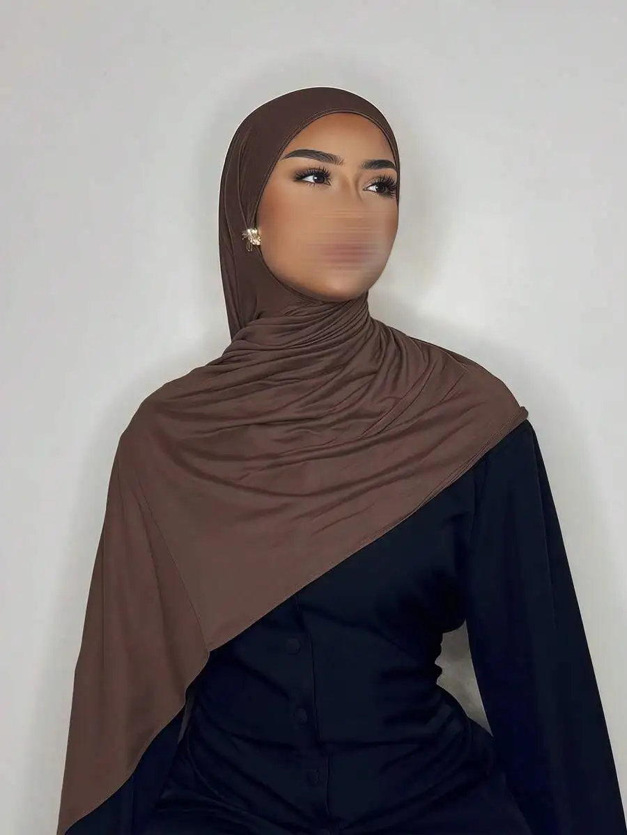 

Womens Solid Color Viscose Jersey Hijab Scarf Long Turban Style Elegant Casual Headscarf