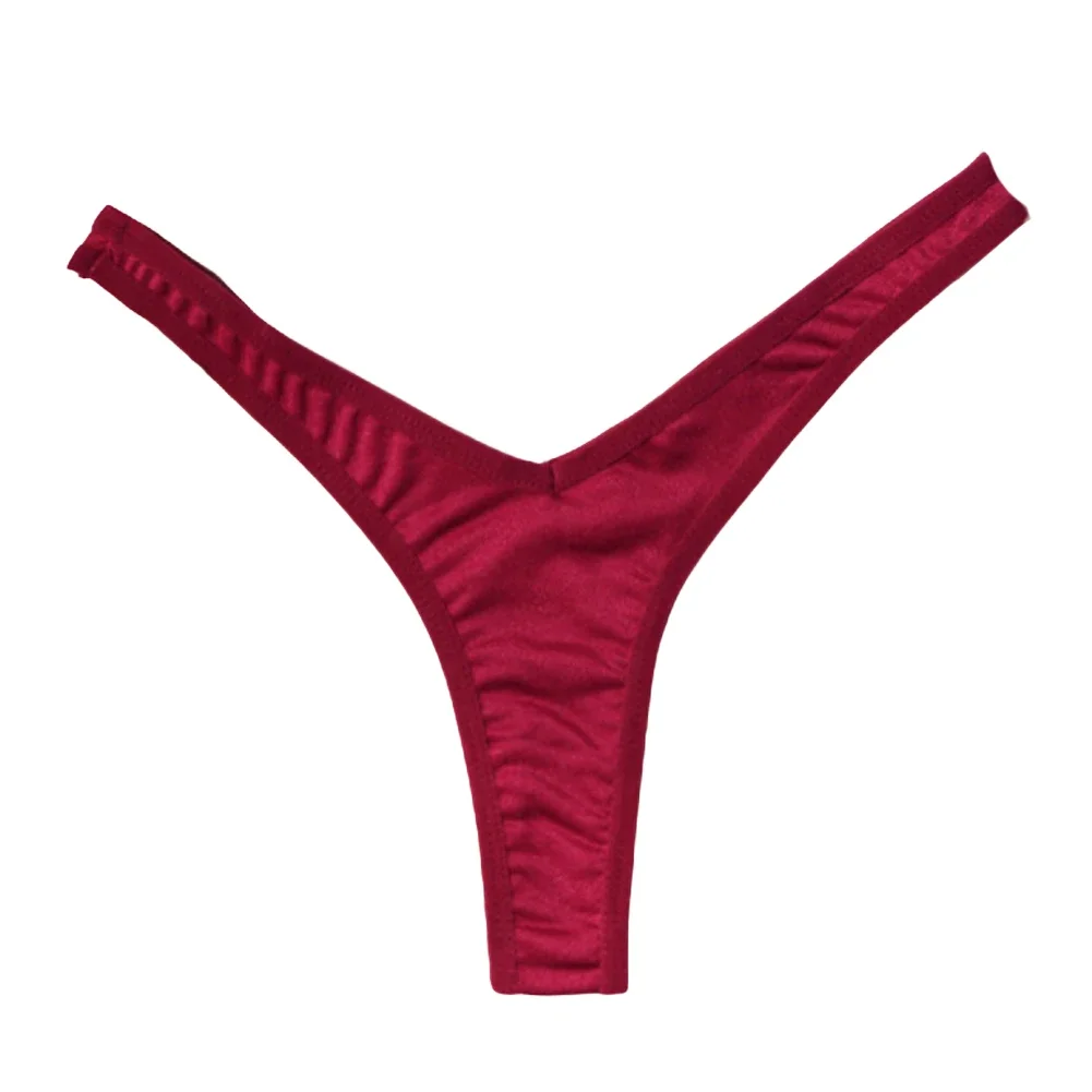 Tanga deportivo de cintura en V para mujer, bragas transpirables de Color sólido, cómoda entrepierna, ropa interior de cintura baja, Bikini