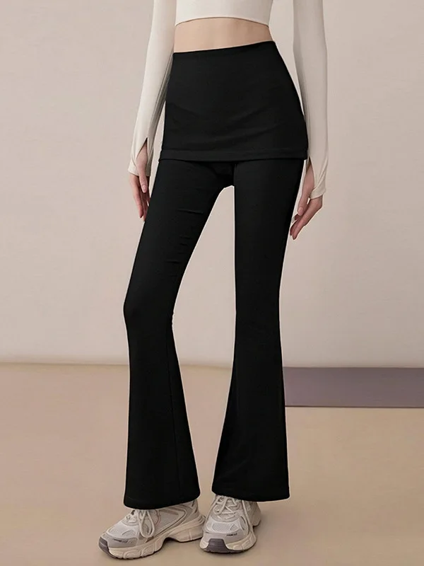 high-waist-golf-fitness-pants-women's-black-wide-leg-pants-with-flares-diamond-trimmed-pilates-sporty-tummy-control-trousers