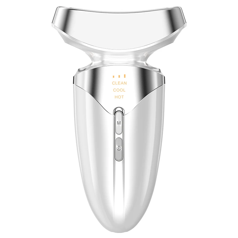 Masseur de beauté du visage et du cou amélioré 3 en 1, outil de soins de la peau pour sculpter le visage à Photon LED pour les poches du visage et la peau lisse