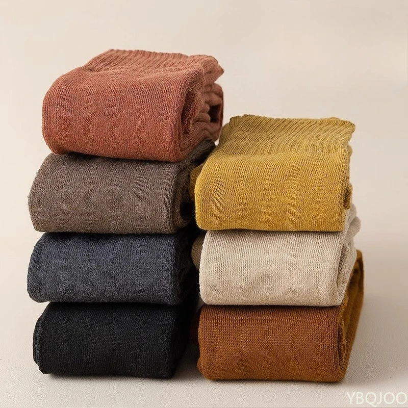 

9 пар осенне-зимних женских толстых теплых модных носков, длинные носки с высокими трубками, удобные длинные носки-трубочки