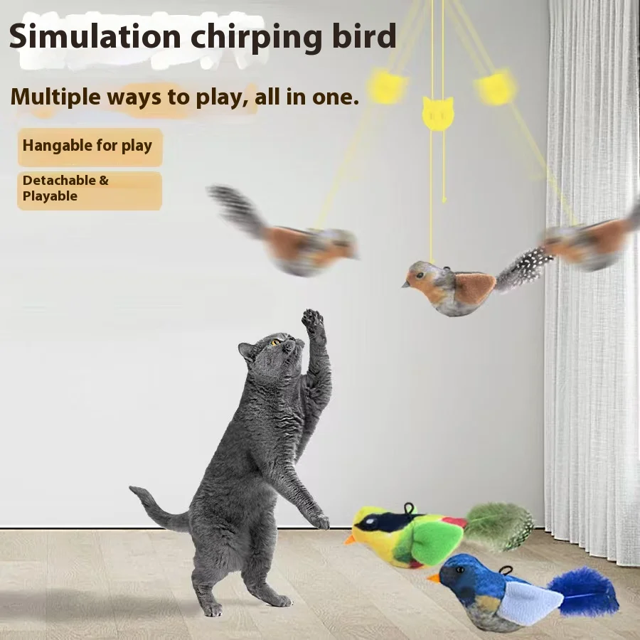 

2025 new cat toys, calling bird cat toys, cat self-hi toys, sounding bird teasing cat sticks, catnip toys, pet products