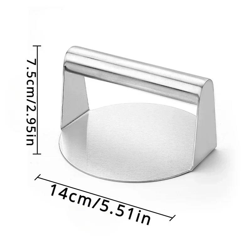 Stainless Steel Smash Burger Press Hamburger Patties Meat Masher Circular Meat Press Mold for Deli Meats Kitchen Accessories image 6