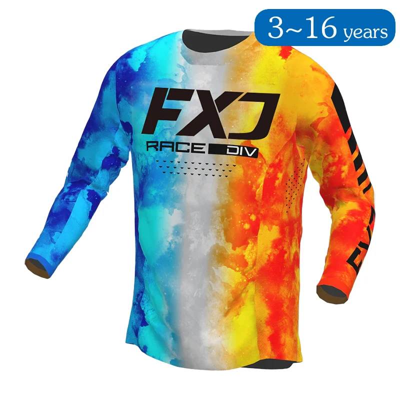 

Children's off-road motorcycle jersey Motocross shirt Boys Girls 3 4 5 6 7 8 9 10 11 12 13 14 15 16 years old mx bmx Enduro Kid