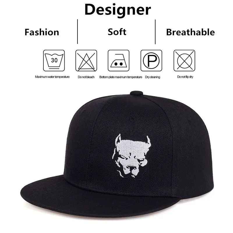 Unisex Dog Head Embroidery Embroidery Hip-hop Hats Outdoor Adjustable Casual Baseball Caps Sunscreen Hat