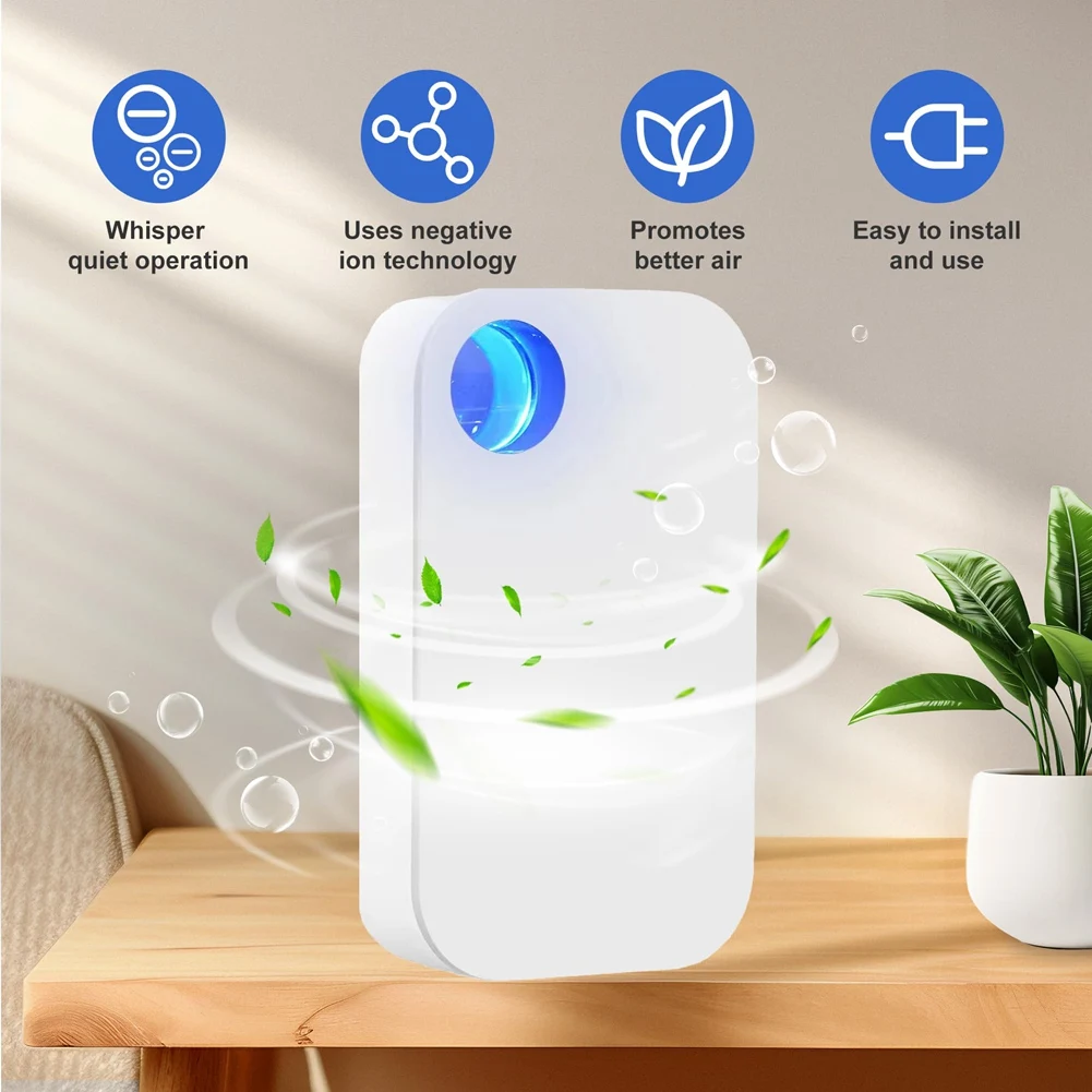 [828 SALE]Lonic Air Purifier with 4 Negative Ion Outlets,Quiet Portable Air Ionizer for Home, , Bedroom, Bathroom EU Plug