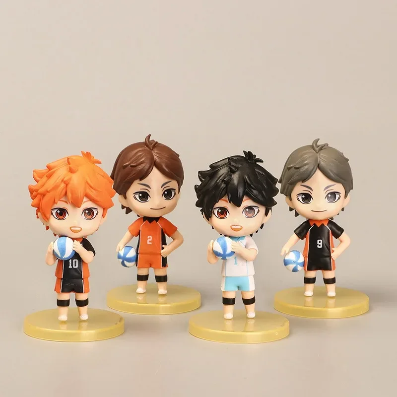 Hinata Shoyo วอลเลย์บอลอะนิเมะรูป 4 ชิ้นชุด Poseable ของเล่น Gacha สะสมชั้นวางของตกแต่งของขวัญอินเทรนด์