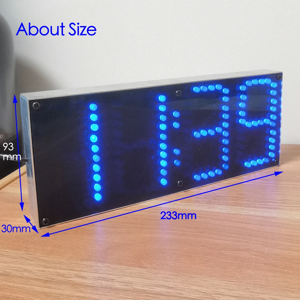 Colorful 5mm LED Screen Large Screen DIY Clock 24H alarm clock NowTime countdown Memory Electronic DIY Parts Kit Aluminum Cover