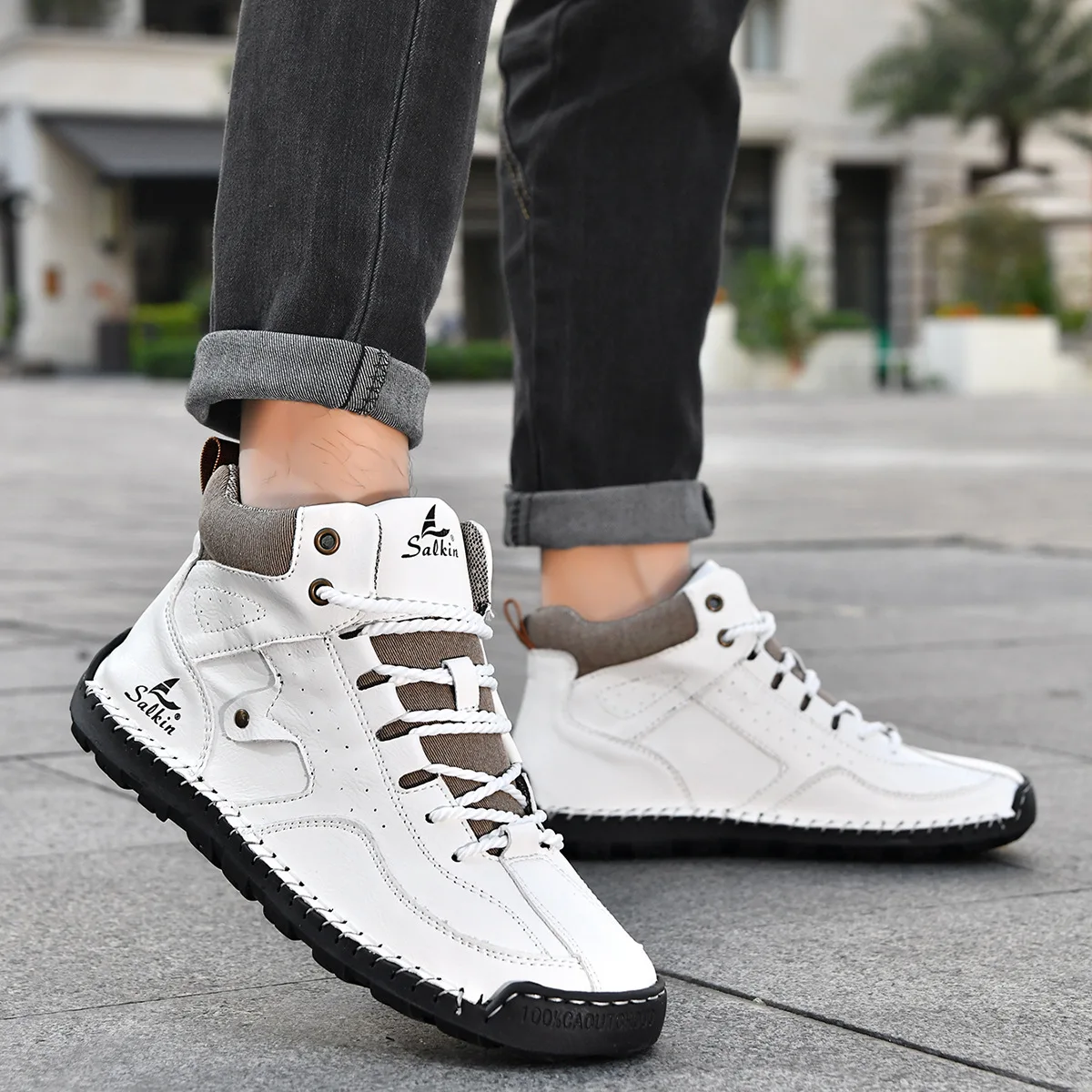 Men's Shoes Classical Vintage Soft Skin-friendly Feeling Frosted Genuine Leather Business Ankle Boots Handmade Casual Boots