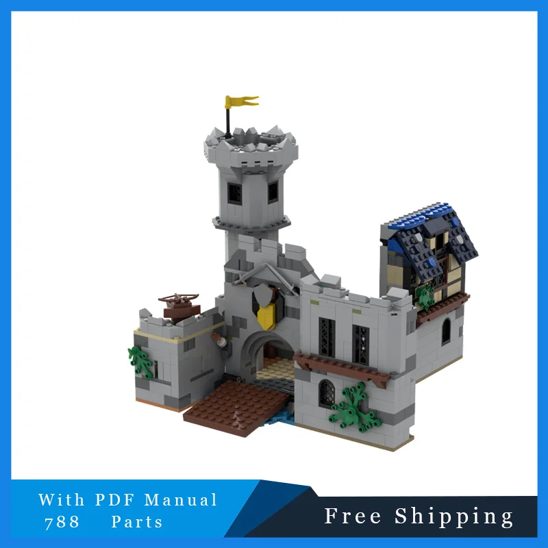 788 Parts Moc Medieval Castle Modular Model Building Blocks DIY Sets Education Assembly Bricks Toys Kid Christmas Birthday Gifts