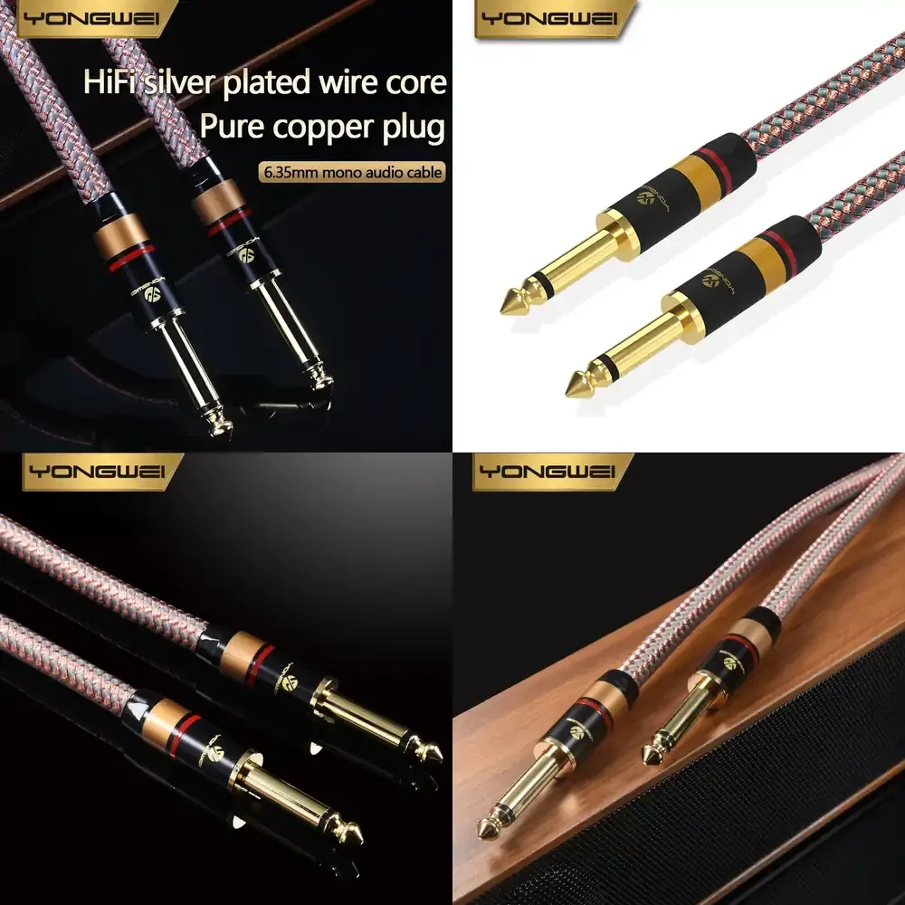 YONGWEI 6.35mm Male to Male Audio Cable Jack Stereo Aux Cable for Guitar Mixer Amplifier Speaker Headphone Monitor Studio