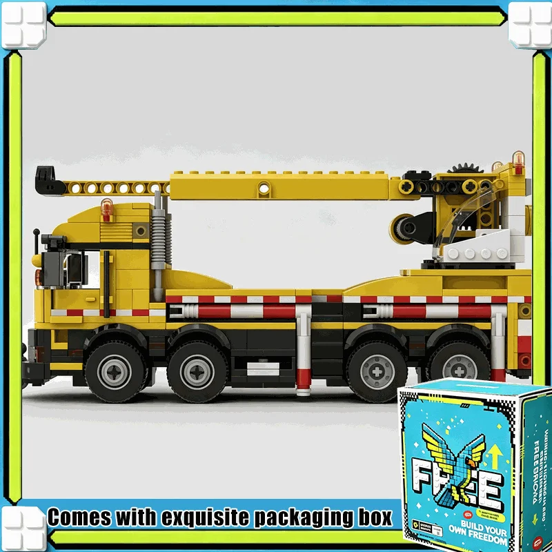 551PCS MOC Heavy Duty Haulage Truck With Telescopic Crane Engineering Model Custom Puzzle Building Blocks DIY Assembly Toy Gift