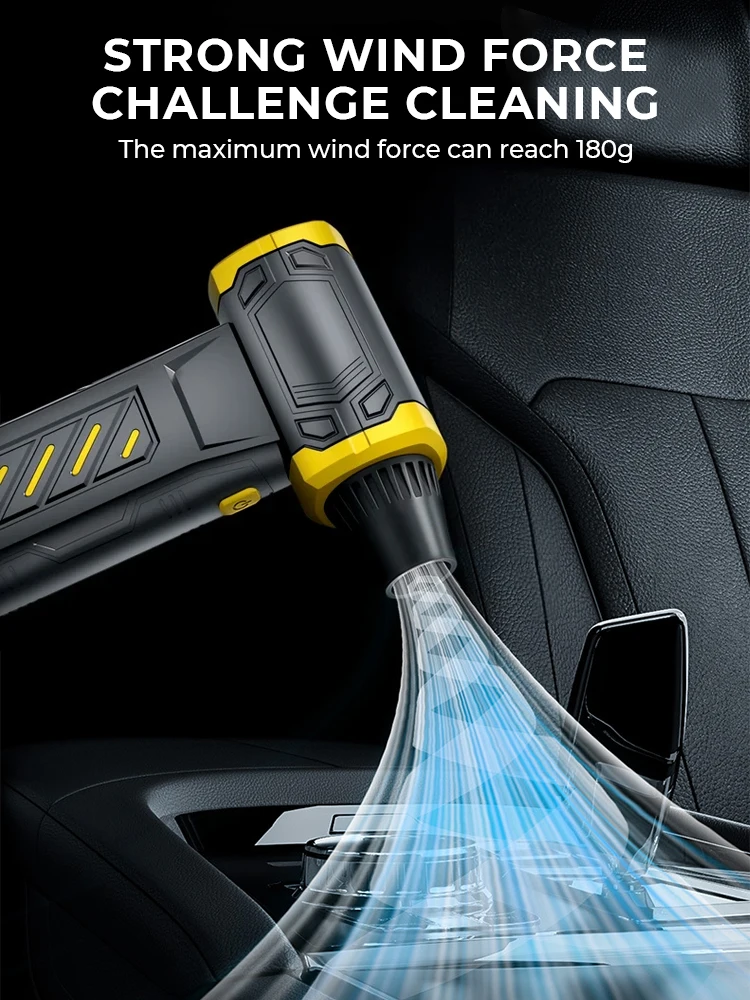 

Wireless Turbo Jet Fan 990000RPM Portable Car Vacuum Cleaner Brushless Motor Violent Turbo Jet Blower Type-c Rechargeable