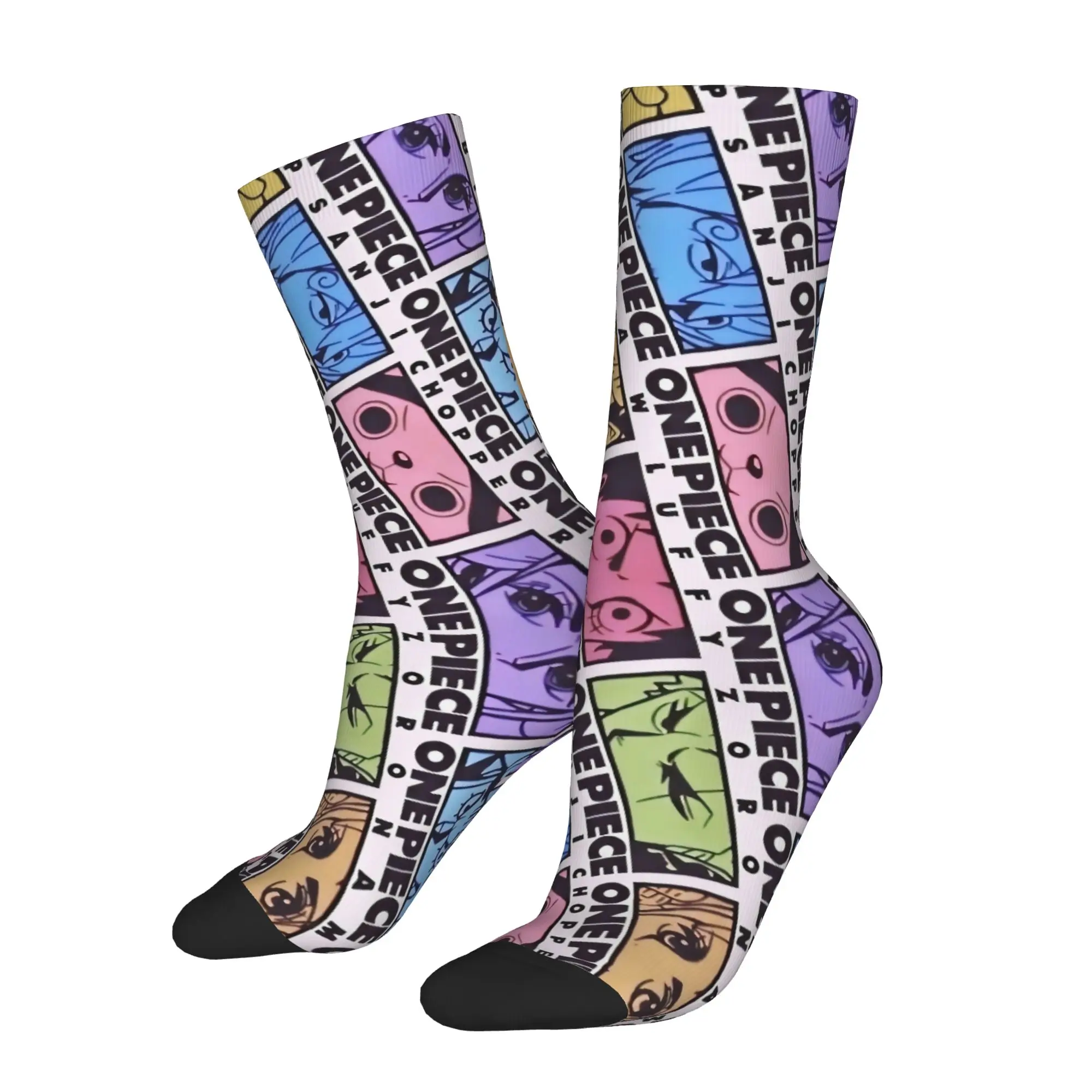 Funny Sock One Piece Straw Hat team Crew Rock Quality Pattern Printed Men Socks Novelty Men's Socks