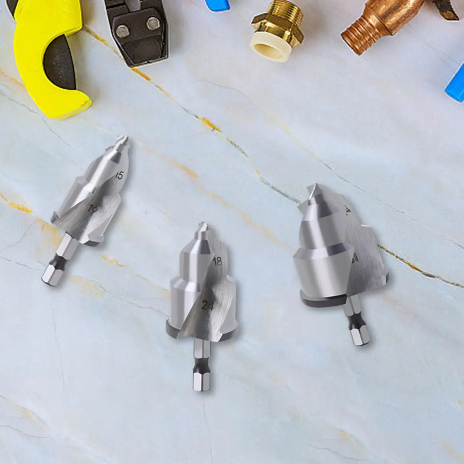 3x Ppr Lifting Stepped Drills Direct Replaces for Electric Drill Premium Professional Easy to Install Plumbing Tools 20/25/32mm