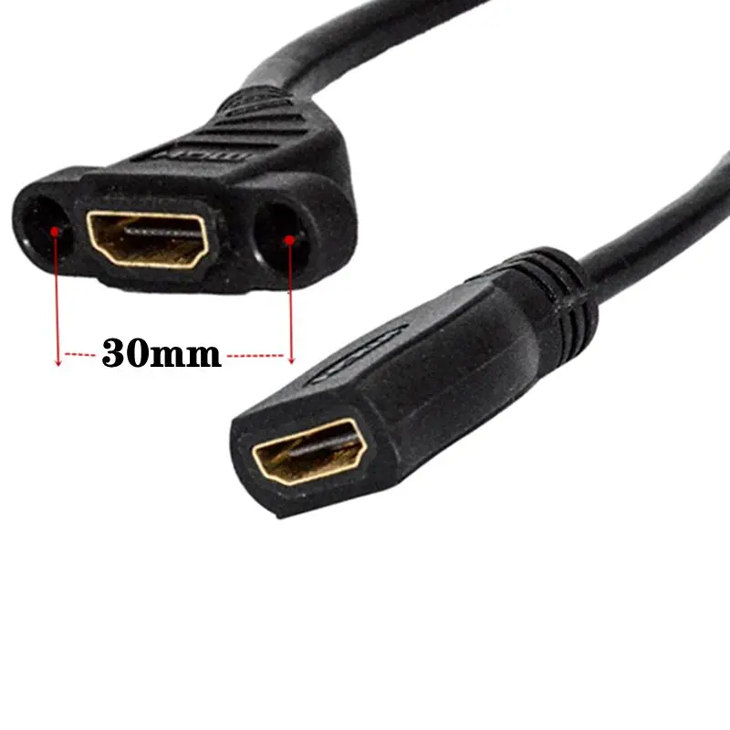 HDMI Compatible Extension Cable With Screw Hole Can Be Fixed, HDMI Compatible Female To Female Extension With Ear Version 1.4