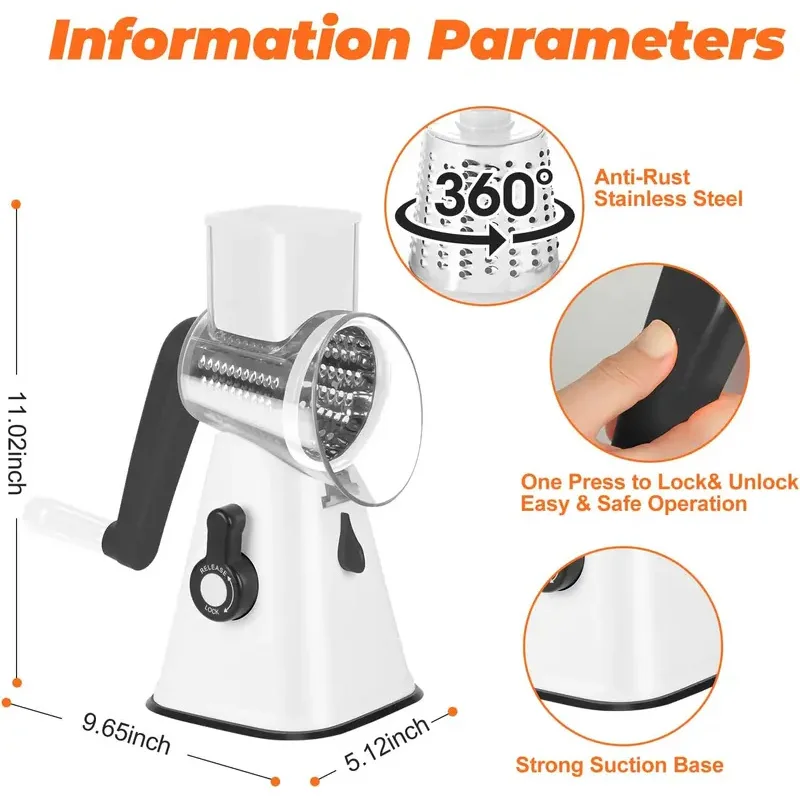 متعددة الأغراض مبشرة دوارة المطبخ مندولين الخضار القطاعة الجبن القطاعة التقطيع مطحنة البطاطس للجوز البصل الجزر