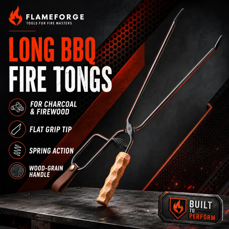 Outdoor Camping Fire - Metalowe szczypce do grilla na zewnątrz,