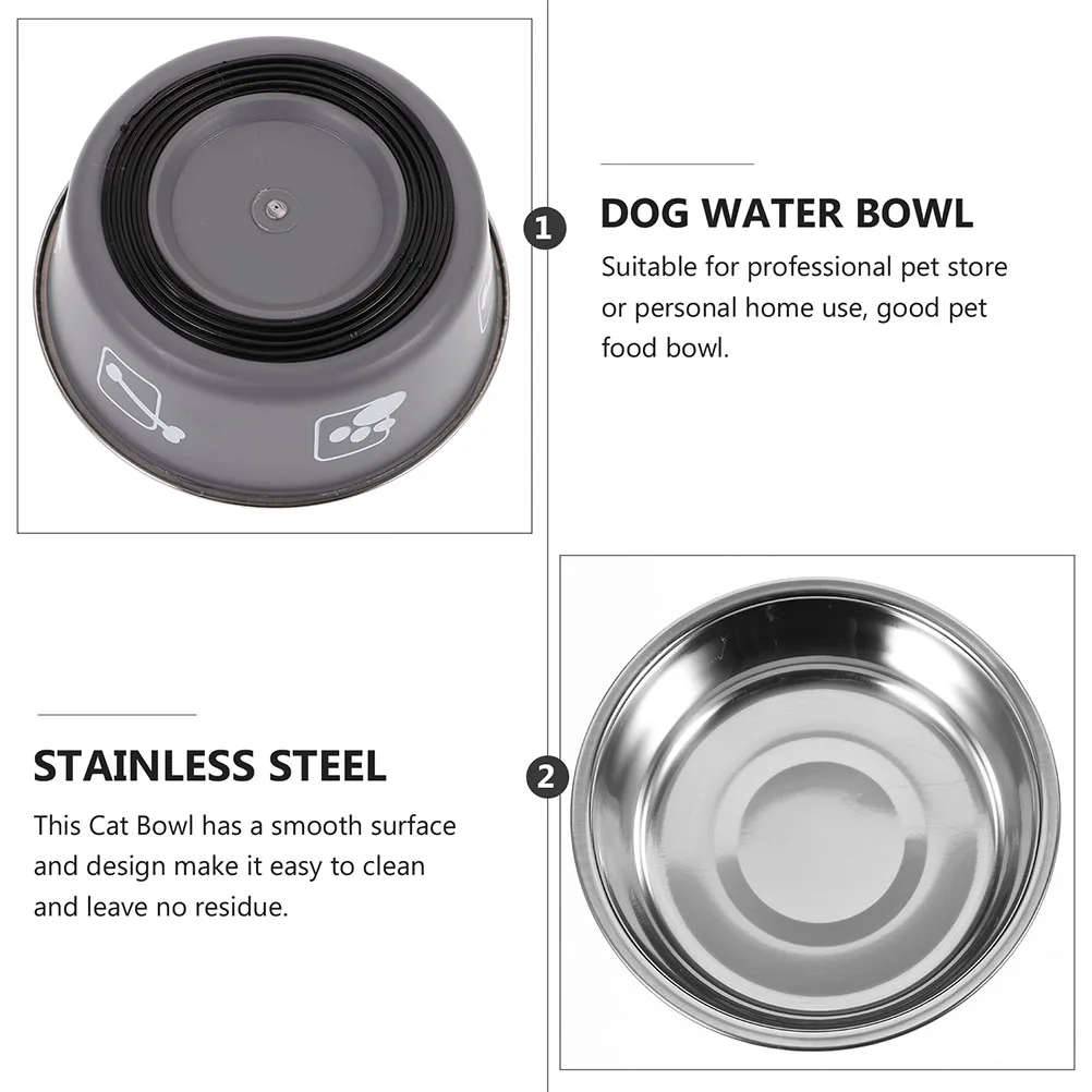 

Stainless Steel Anti-Slip Pet Bowl Non-Skid Dog Food Feeder Sturdy Puppy Feeding Bowl Stable Household Dog Water Container