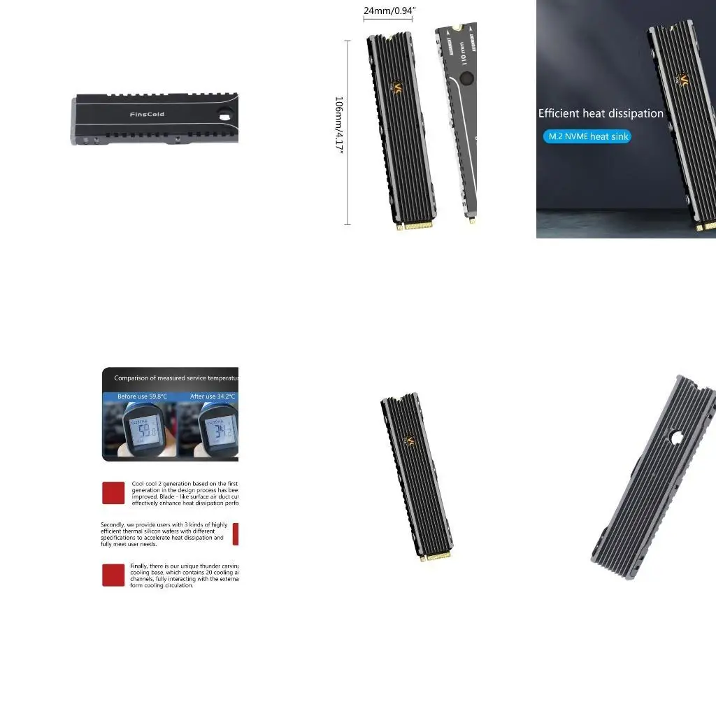 

31BA 22110 Heatsink Heat Aluminum for M.2 Cooling Cooler Heat Sink Heat Thermal Pads for NGFF NVME PCIE 22110 SSD Hard Drive