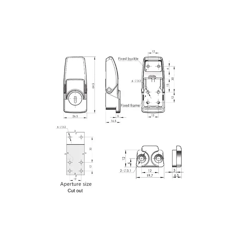 Cabinet Black Coated Metal Hasp for Latch DK604 Security Toggle Lock With Two DropShipping