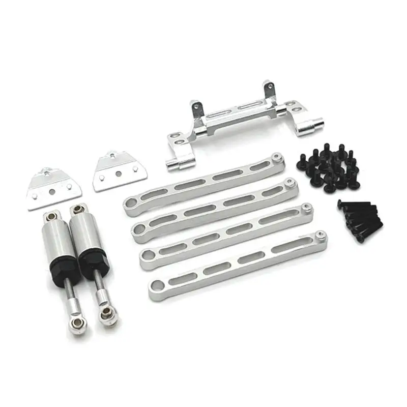 FBIL-For 1/12 MN82 LC79 MN78 Remote Control Car Parts Pull Rod Hydraulic Shock Kit RC Car Accessories Silver