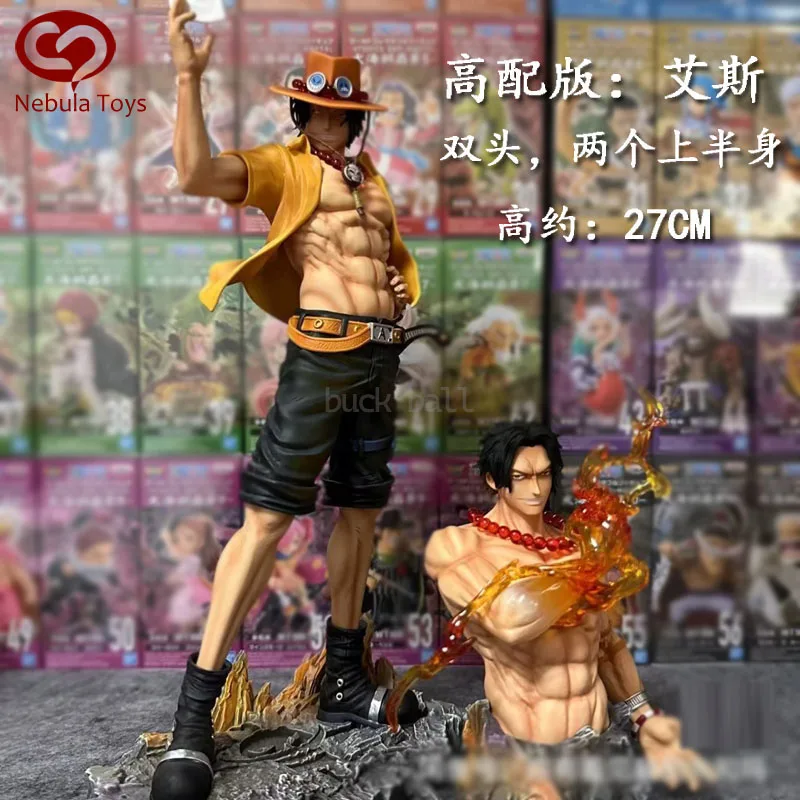 27cm One Piece Anime Figure Portgas·D· Ace Figure Flame Ace Action Figurine Model Statue Doll Collection Decoration Toy Kid Gift