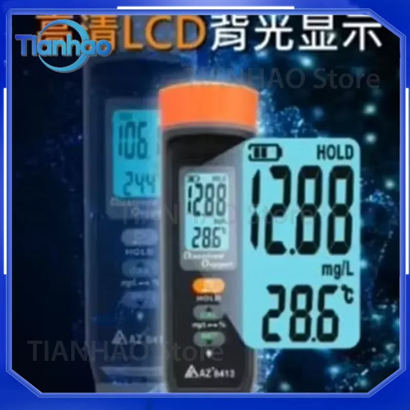 for AZ8413 High Accuracy Dissolved Oxygen Meter DO Tester Water Quality Monitor for Aquaculture Fish Farm Pond Aquarium