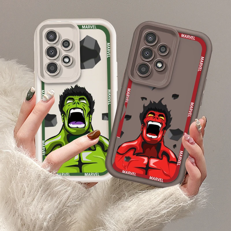 

Luxury Hulk Avengers Cartoon For Samsung A73 A71 A54 A53 A52 A51 A33 A32 A21S A14 A13 A12 A03 A04 A05 5G Eye Ladder Cover