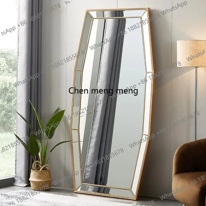 E182 Nordic Gold Decorative Mirrors Aesthetic Apartment Princess Design Mirrors Full Body Living Room Specchi Decorativi Home De